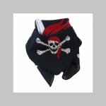 pirát - smrtka - lebka   veľká čierna šatka materiál 100% bavlna rozmery 100x100cm